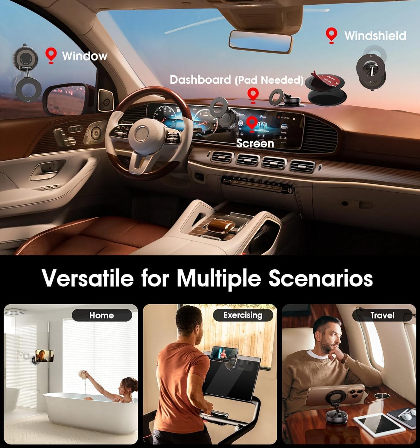 Upgraded 360° Vacuum Magnetic Phone Holder