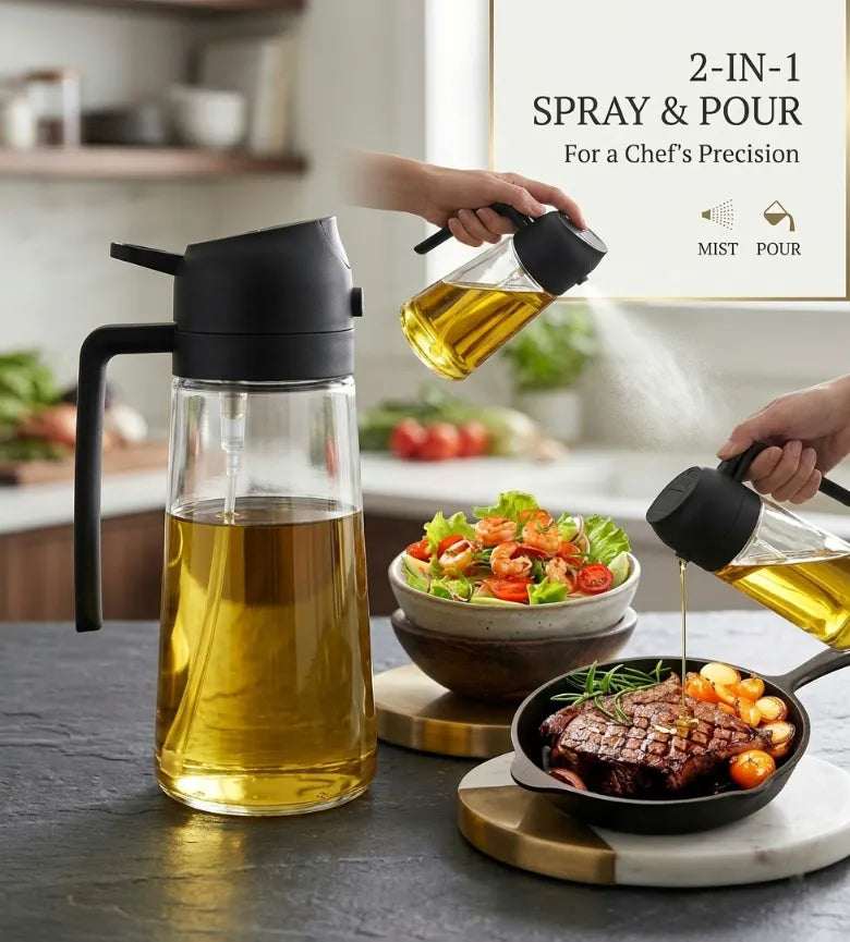 Premium Glass Oil Sprayer & Dispenser 500ml