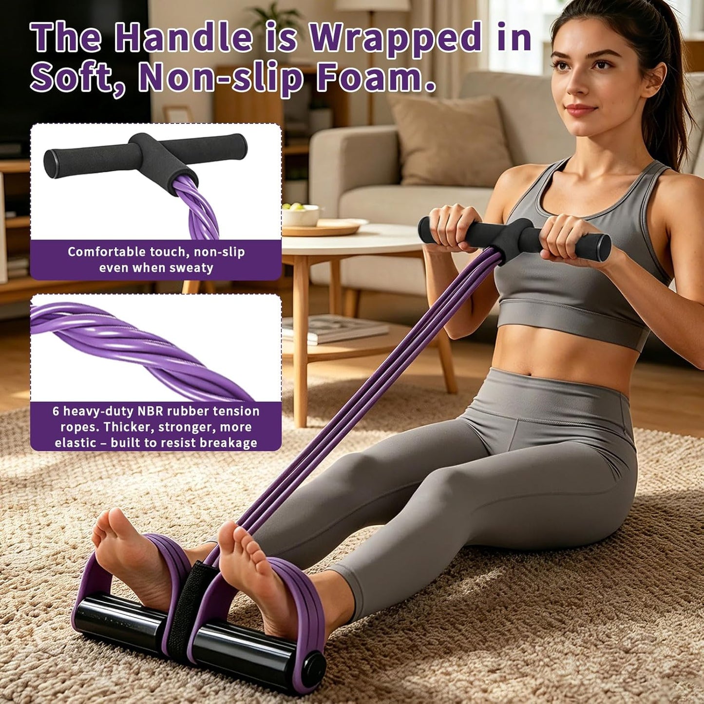 Yoga Pedal Resistance Band for Full Body Workout Anytime Anywhere