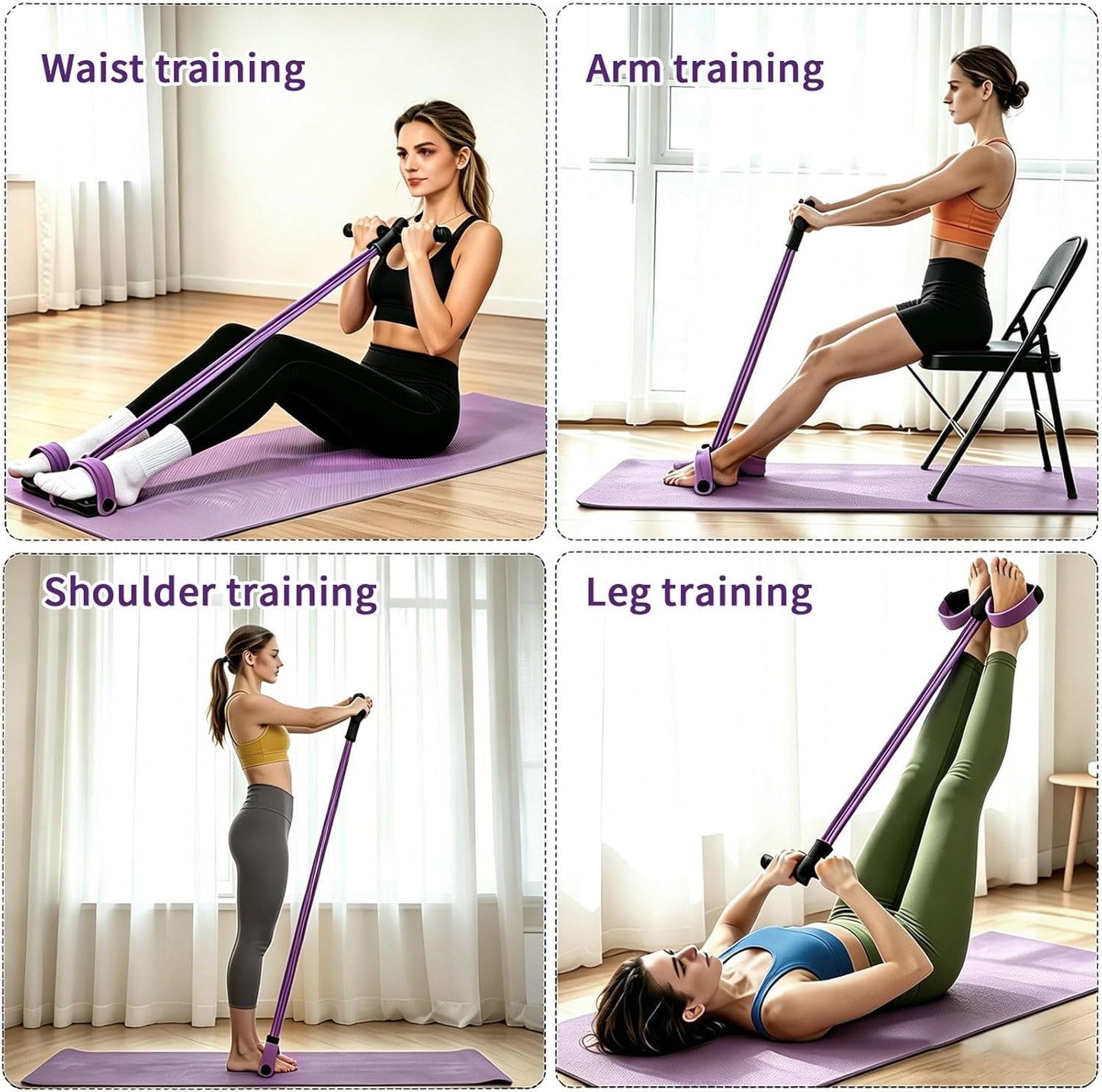 Yoga Pedal Resistance Band for Full Body Workout Anytime Anywhere