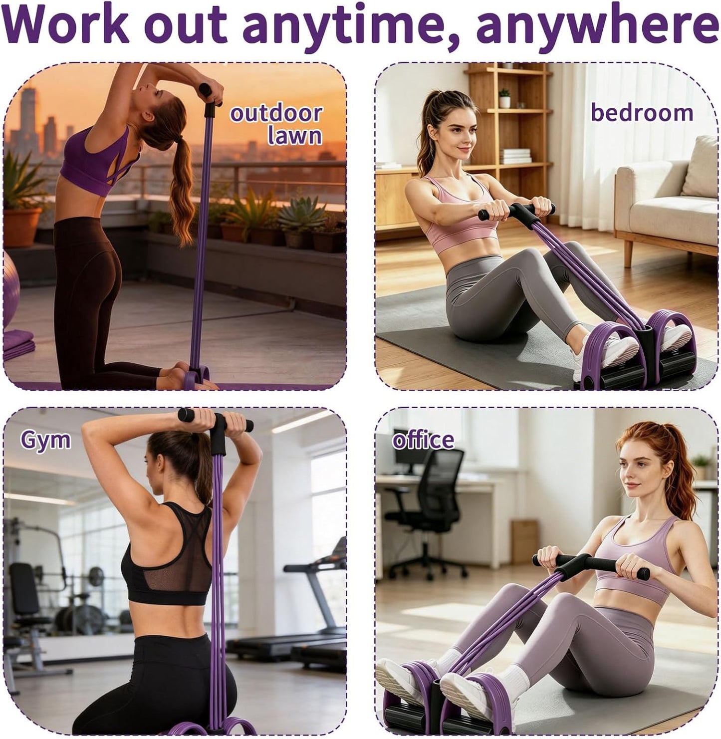 Yoga Pedal Resistance Band for Full Body Workout Anytime Anywhere